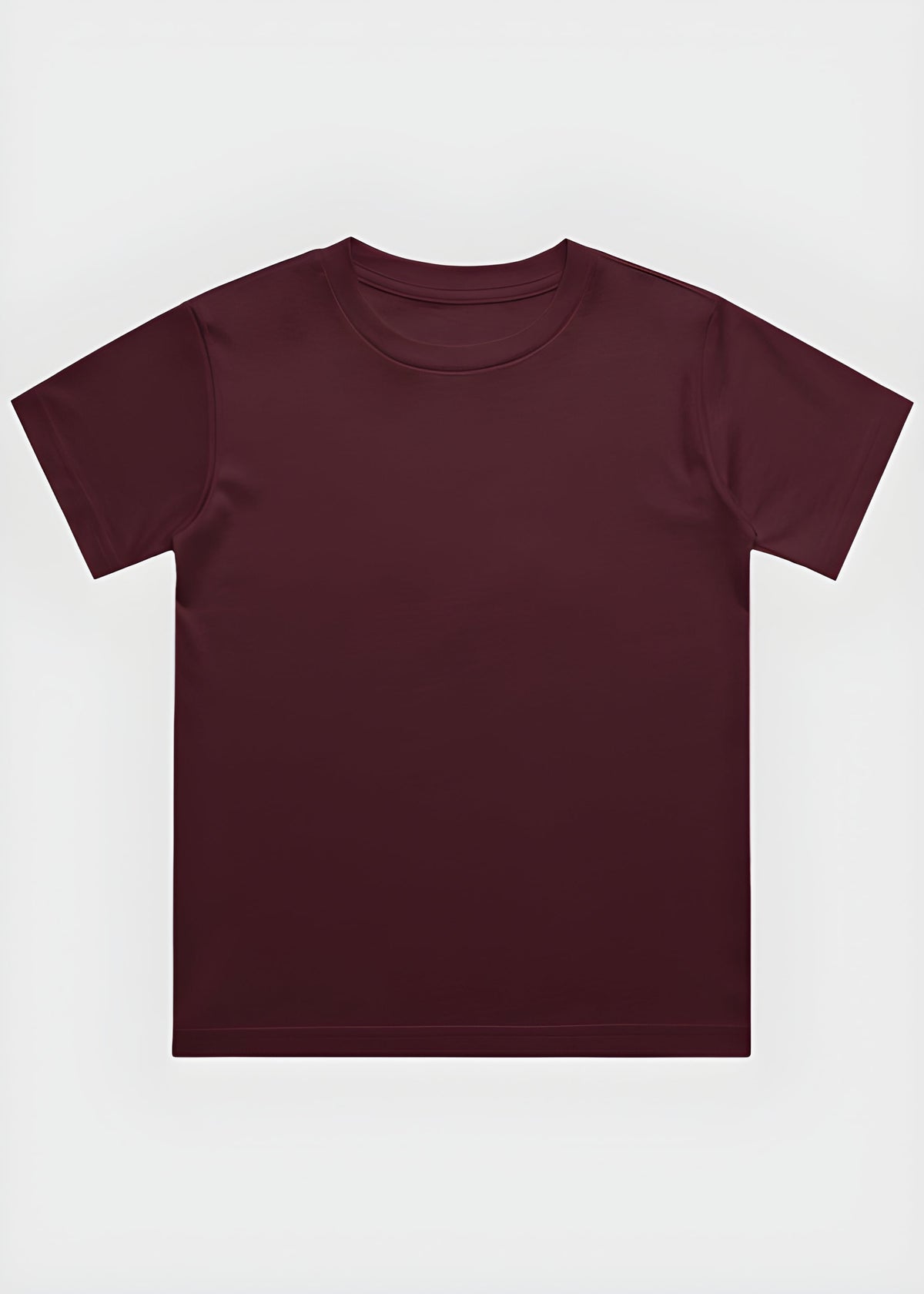 Plain Maroon t-shirt on a white background