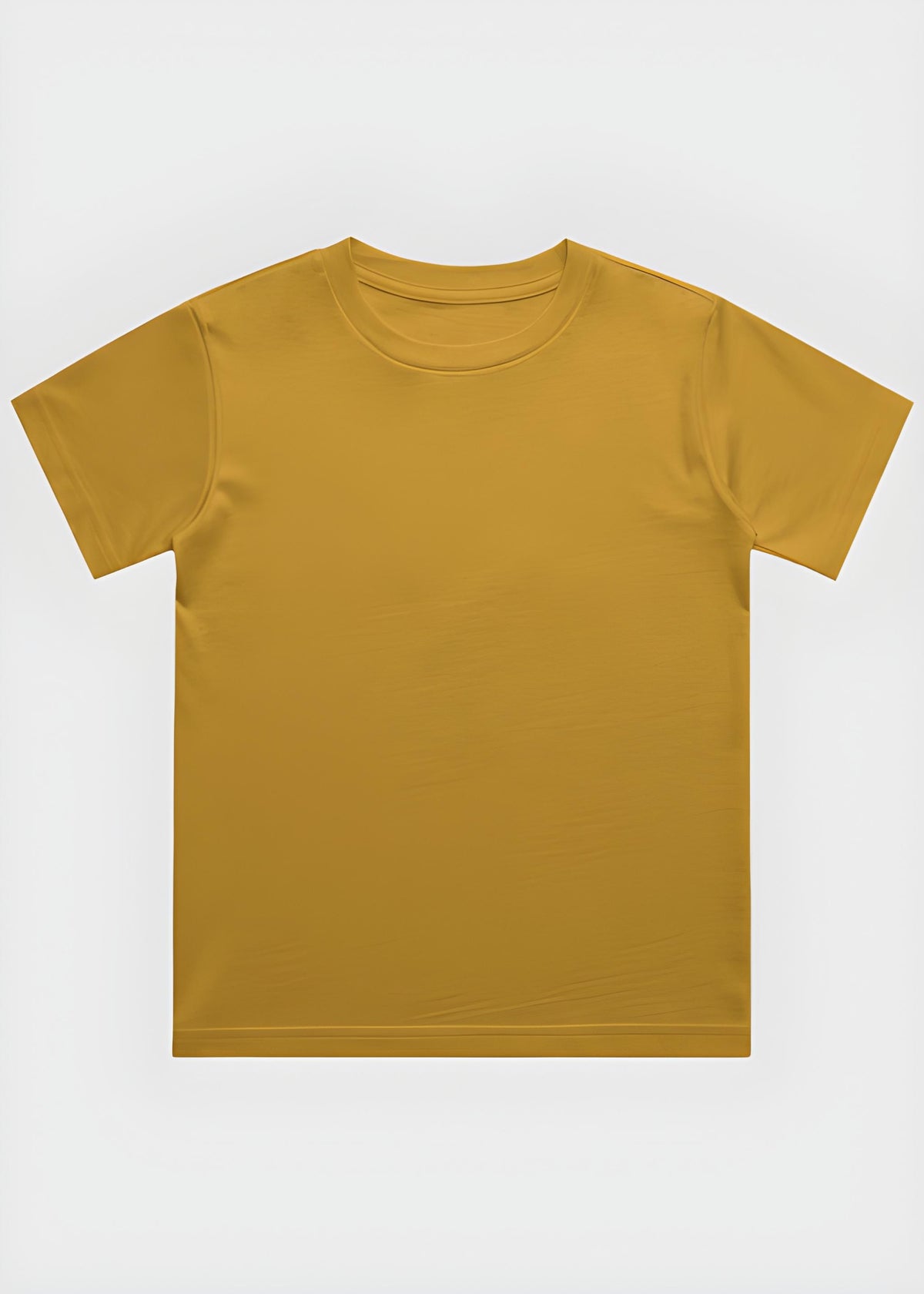 Plain Mustard Yellow t-shirt on a white background