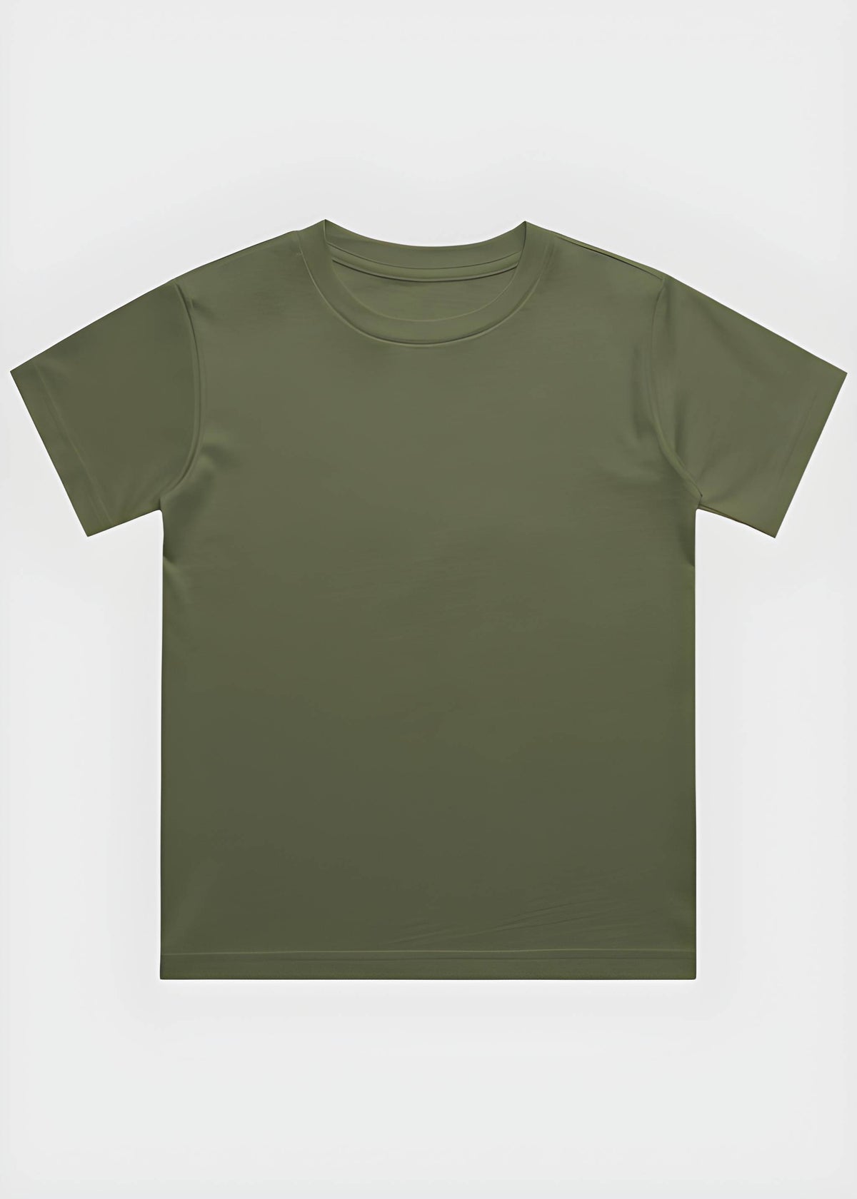 Plain Olive green t-shirt on a white background