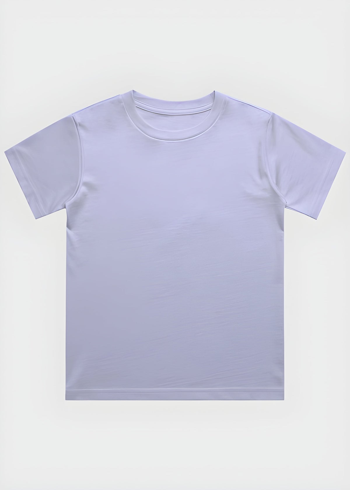 Plain lavender purple t-shirt on a white background