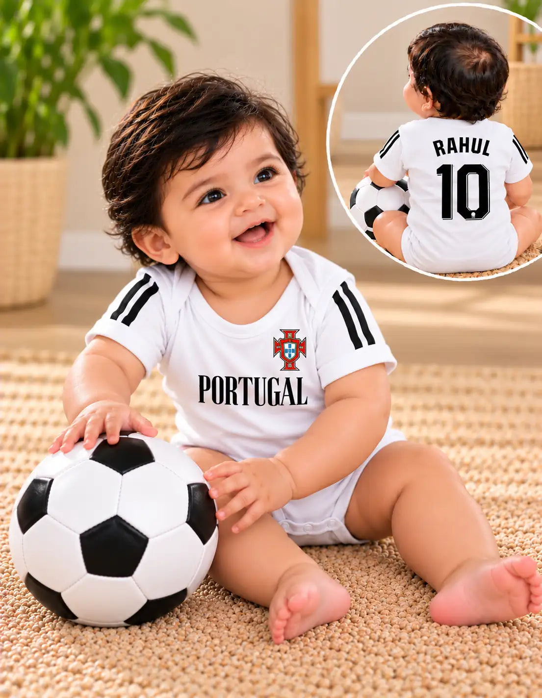 Portugal football white romper