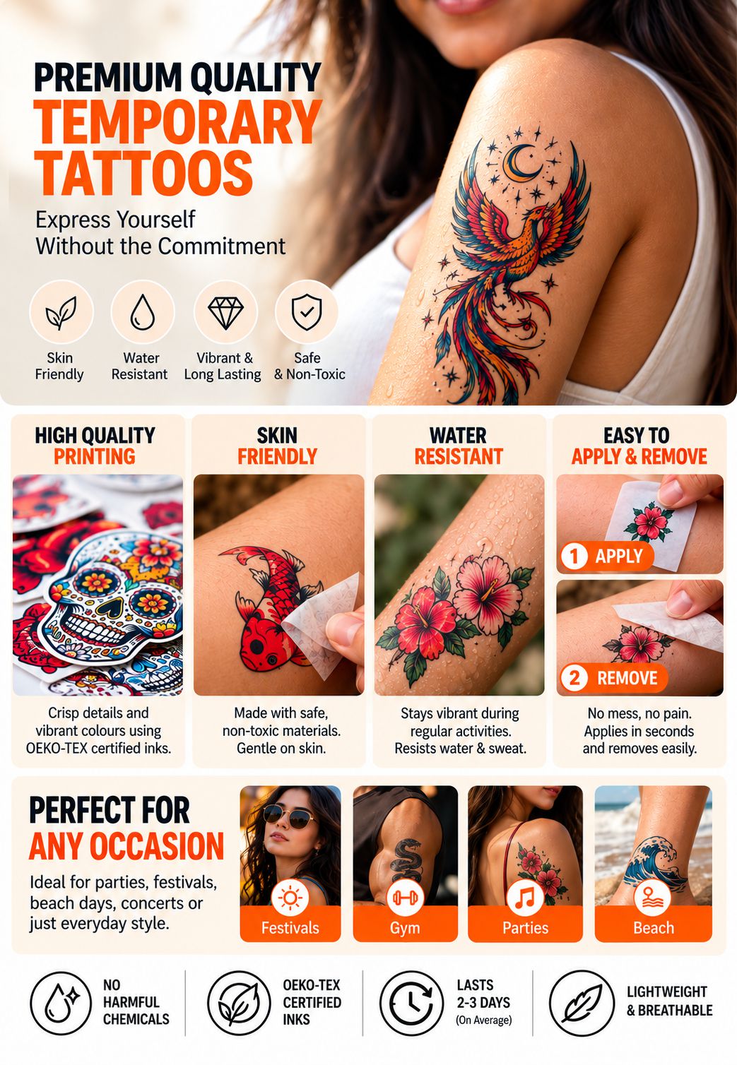 Custom Temporary Tattoo | Personalized Tattoo