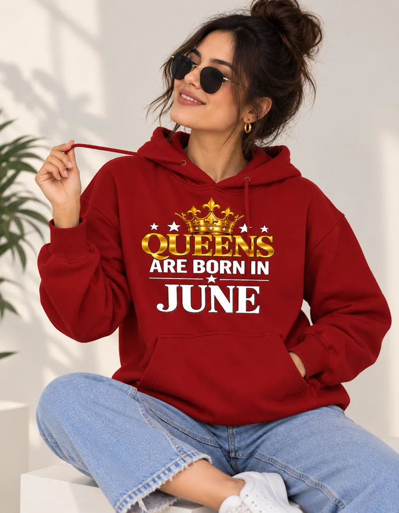 Queens are born in June Red hoodie
