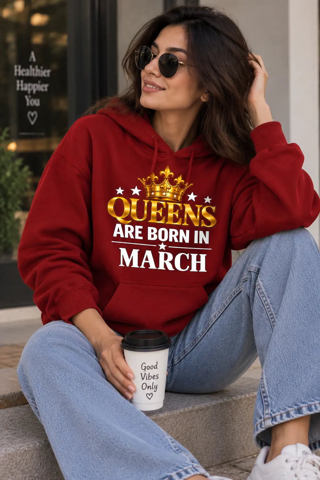 Queens are born in March Red hoodie