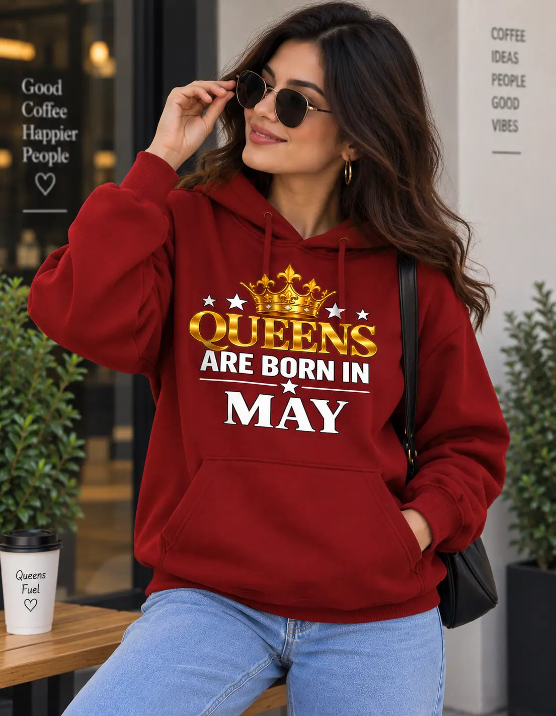 Queens are born in May Red hoodie
