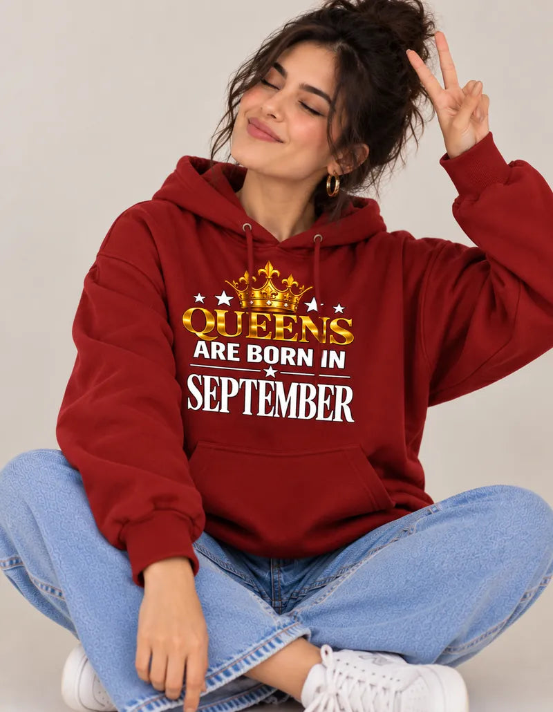 Queens are born in September Red hoodie