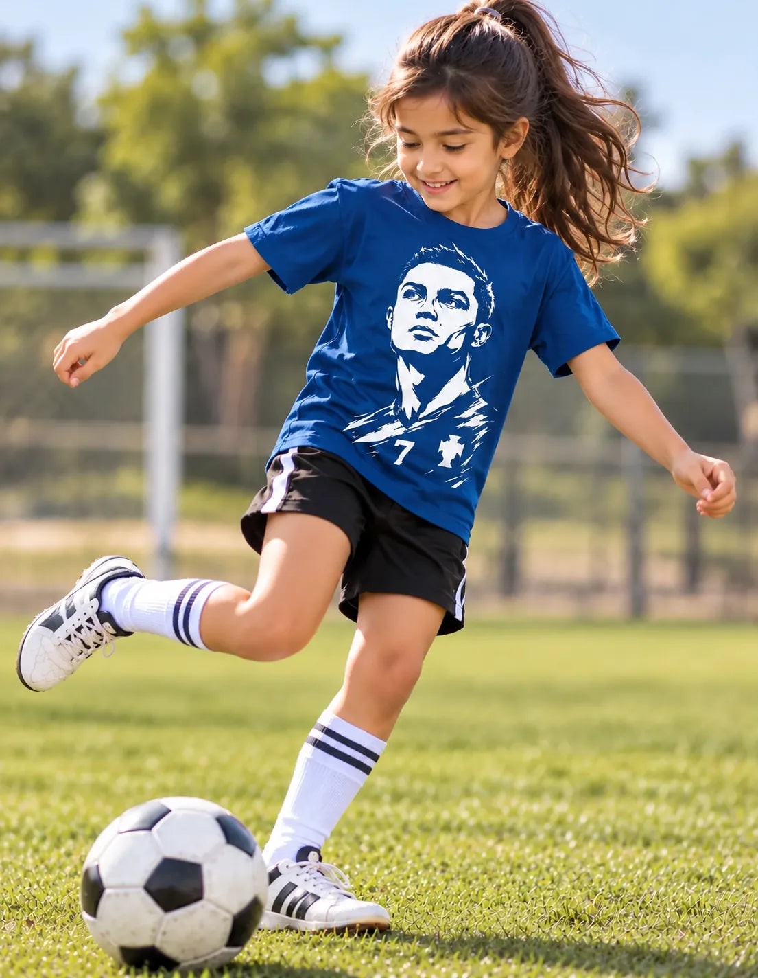 Ronaldo football Blue Tshirt
