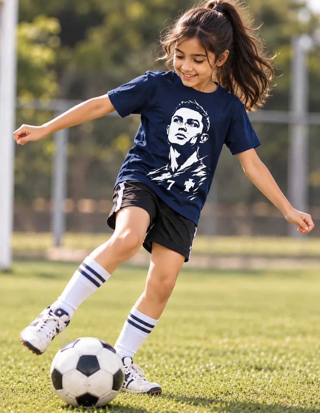 Ronaldo football Navy Blue Tshirt
