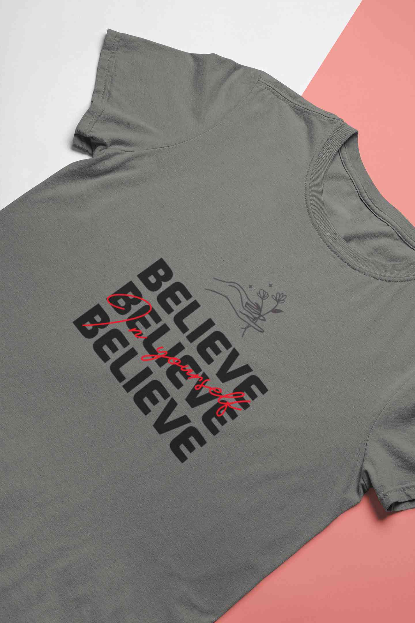 Believe In Yourself Typography Women Half Sleeves T-shirt- FunkyTeesClub