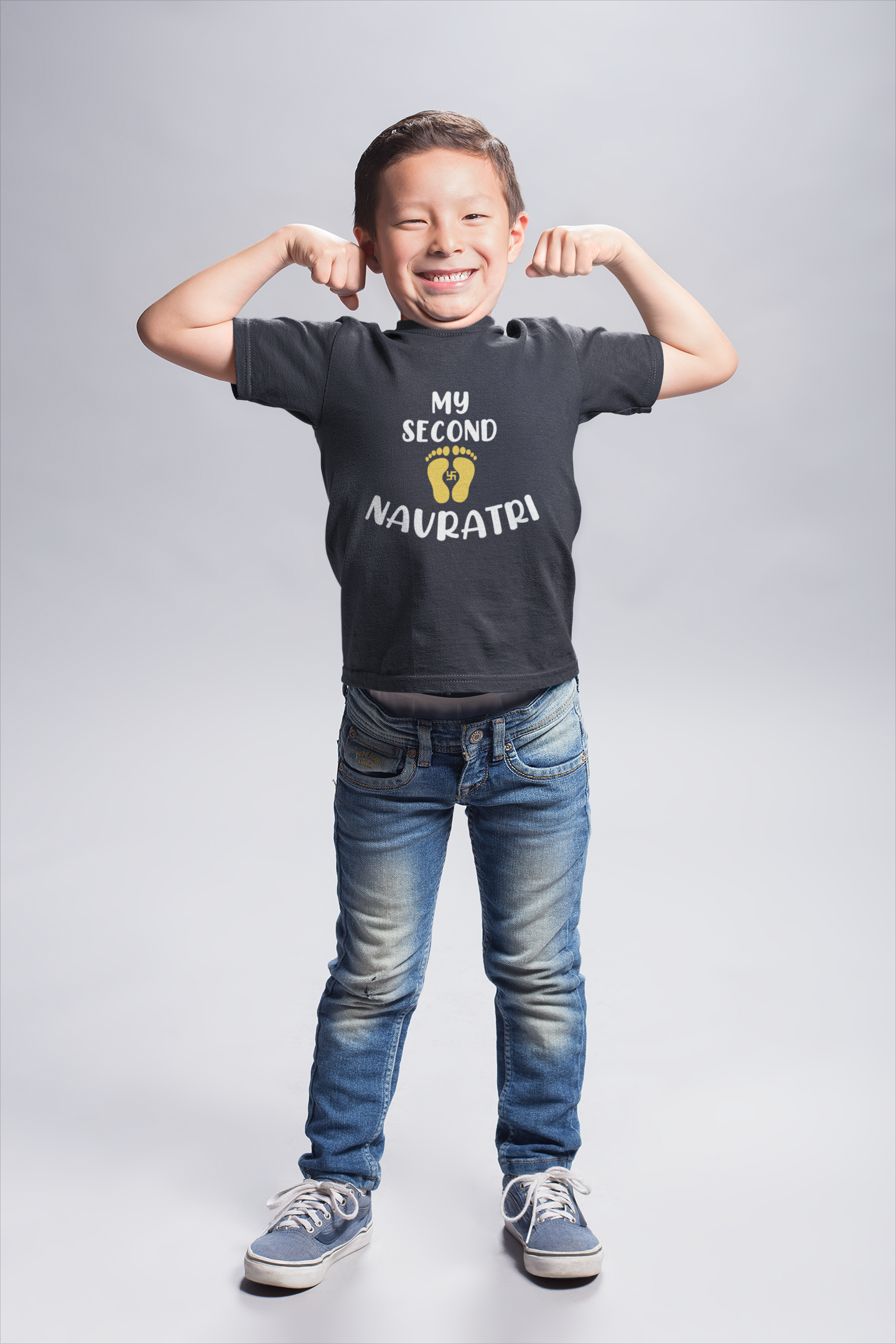 My Second Navratri Half Sleeves T-Shirt for Boy-FunkyTeesClub