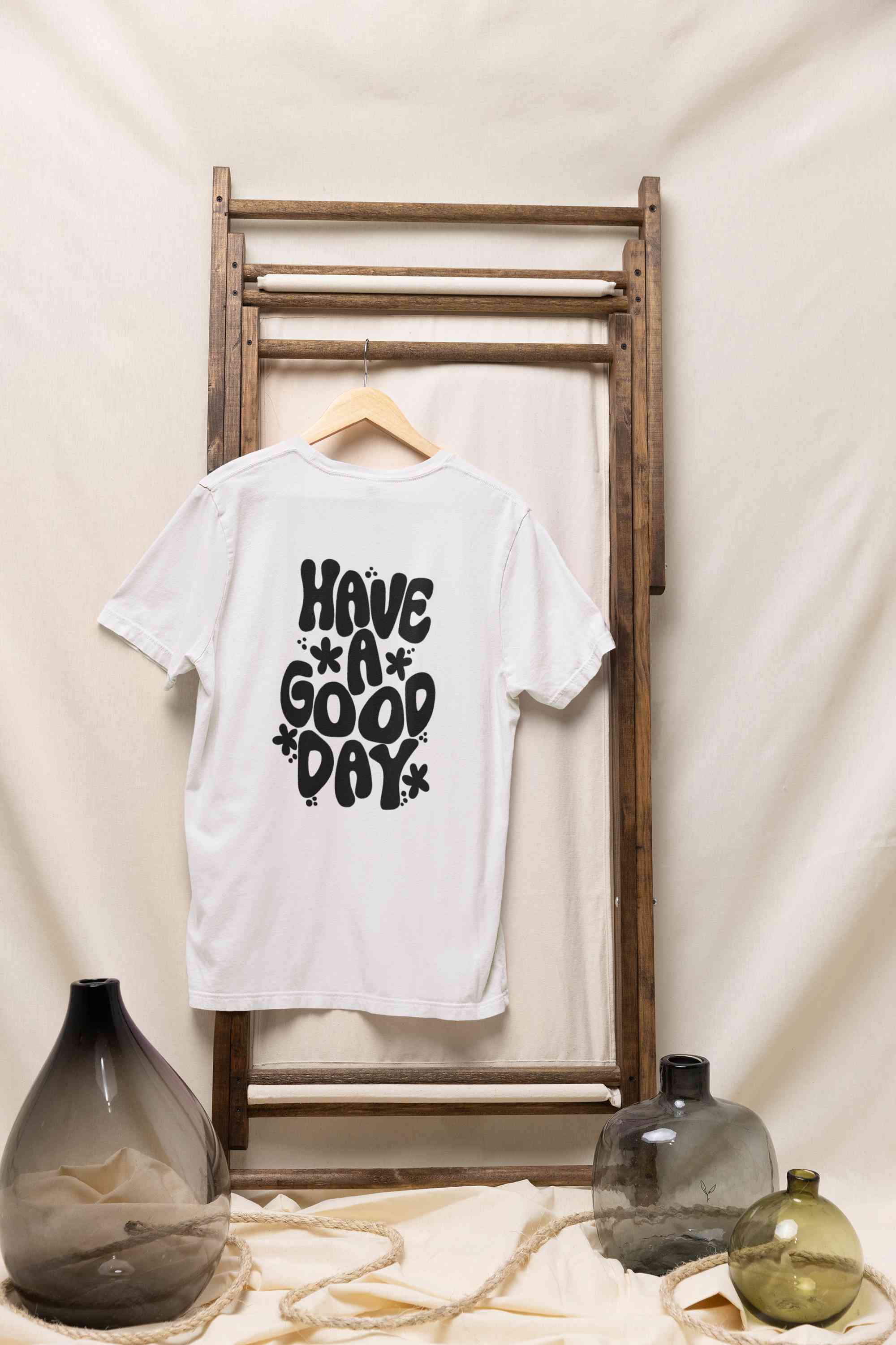 Have A Good Day Typography Back Print Women Half Sleeves T-shirt- FunkyTeesClub