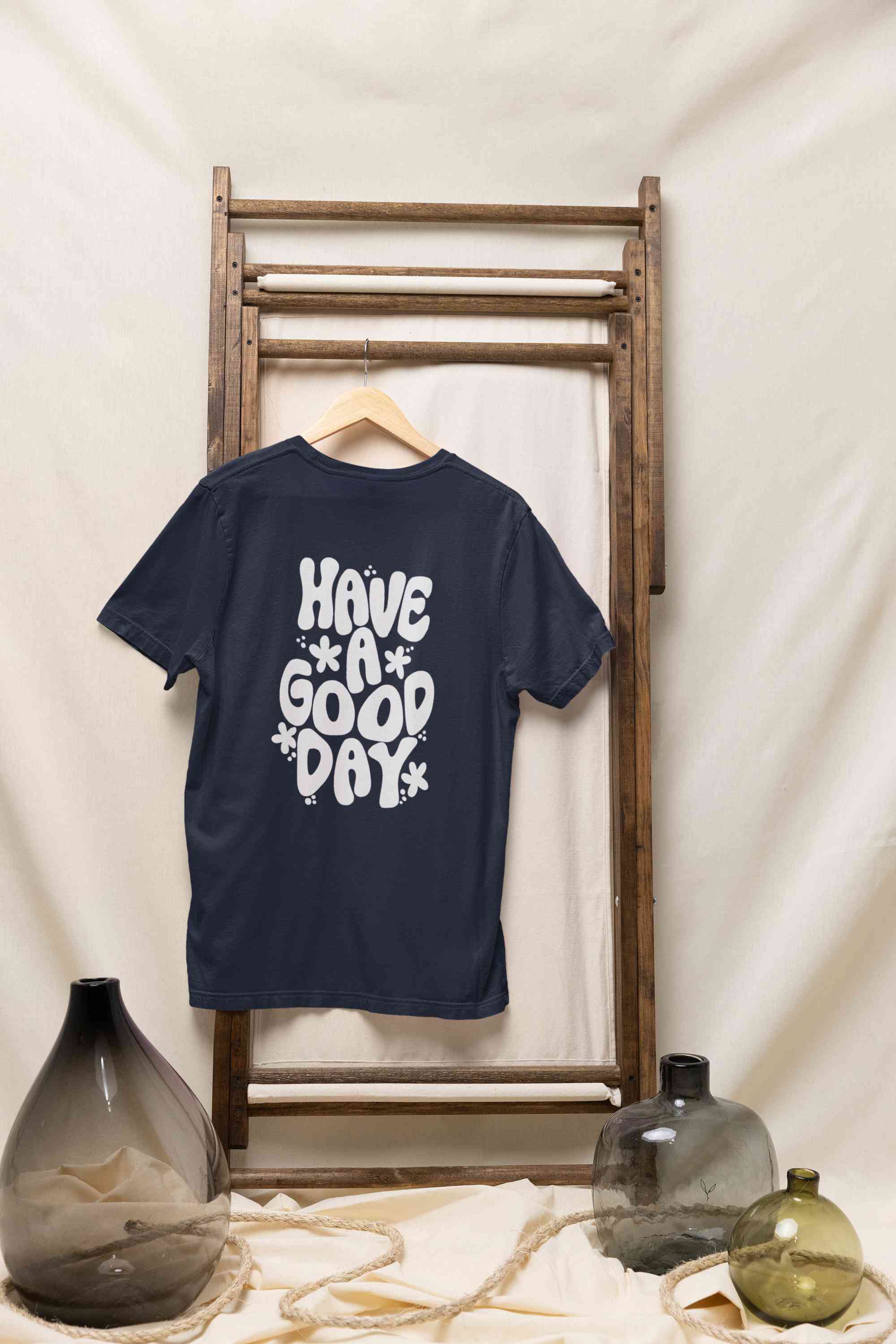Have A Good Day Typography Back Print Women Half Sleeves T-shirt- FunkyTeesClub