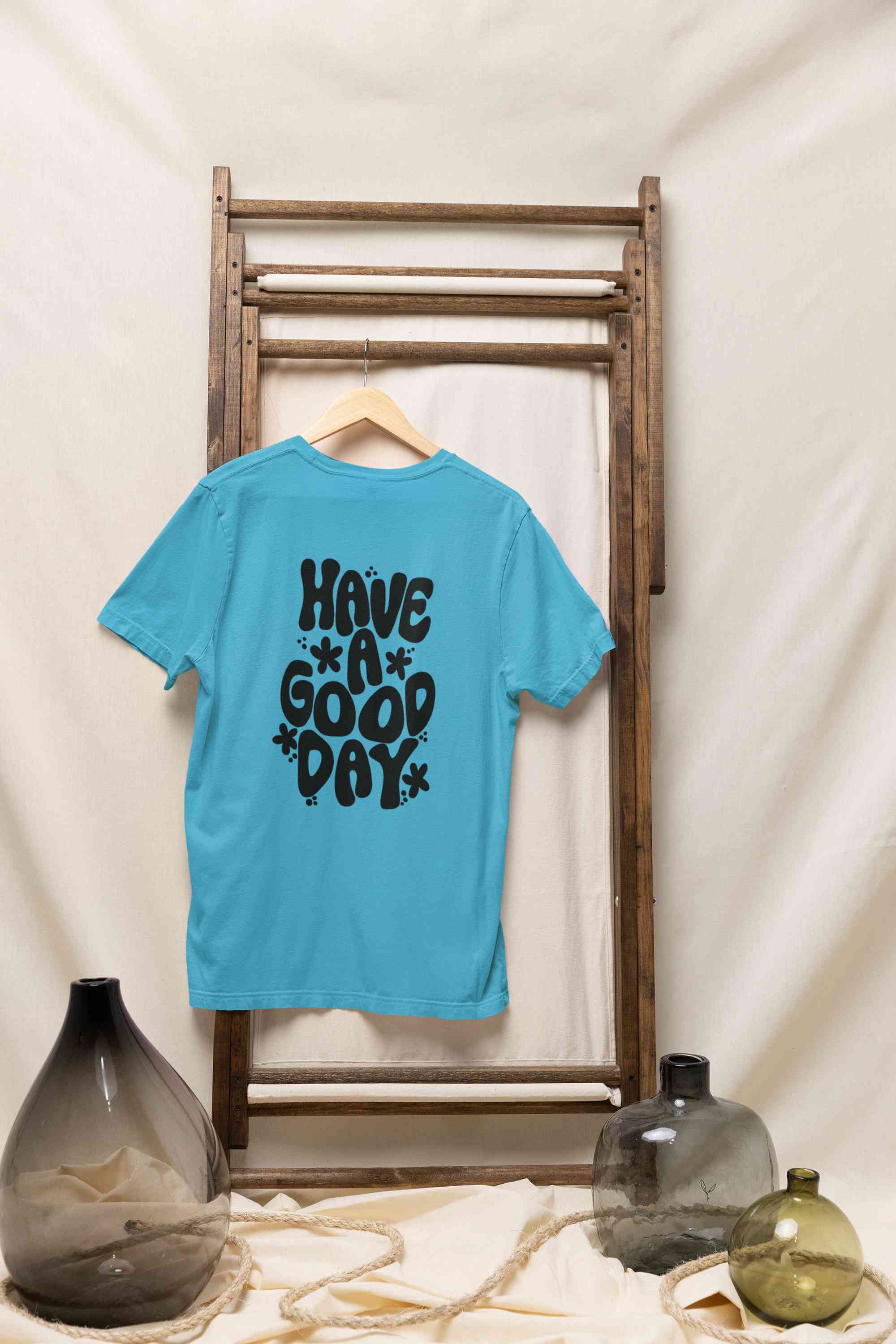 Have A Good Day Typography Back Print Women Half Sleeves T-shirt- FunkyTeesClub
