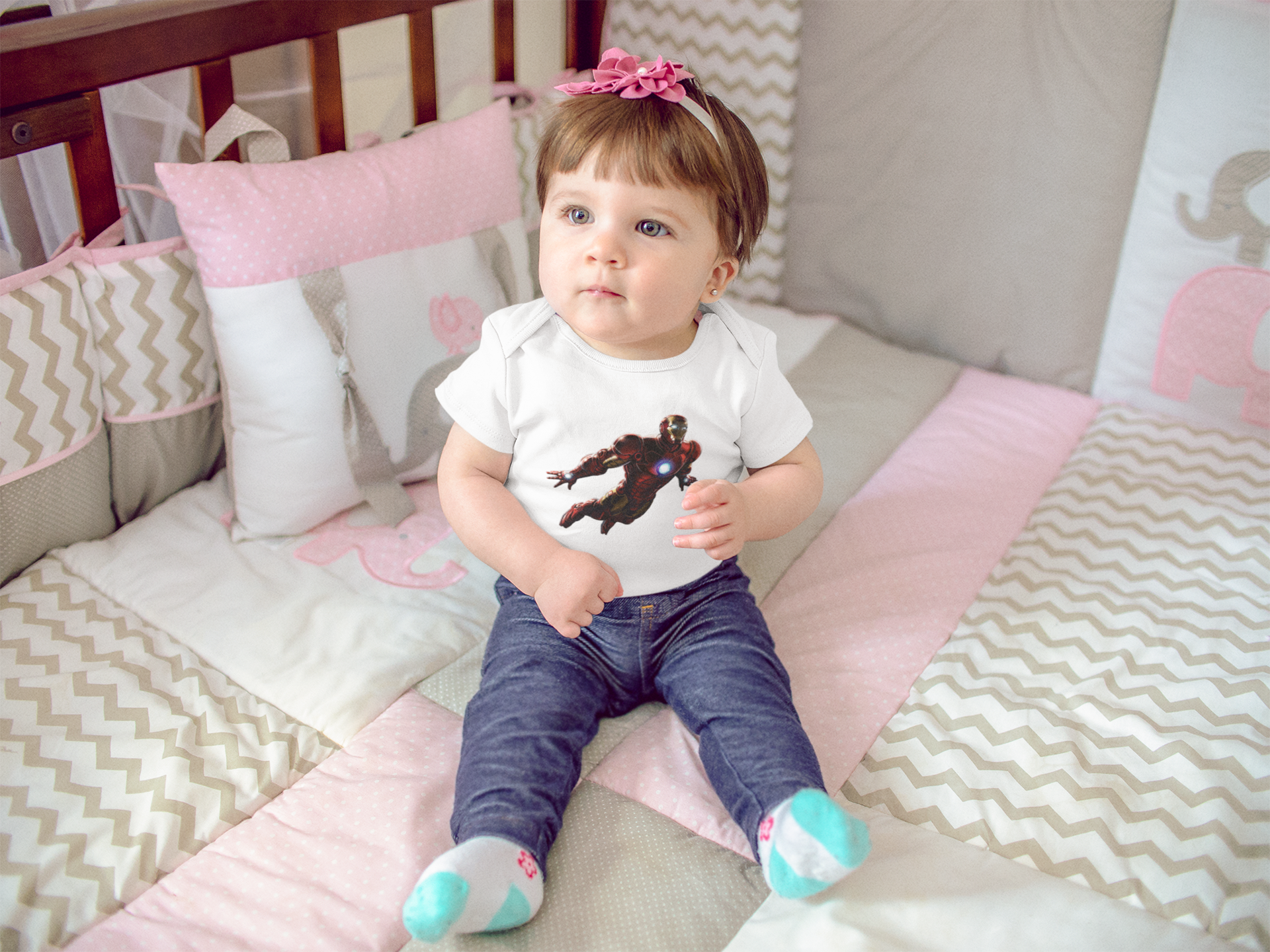 Superhero Cartoon Rompers for Baby Girl- FunkyTeesClub
