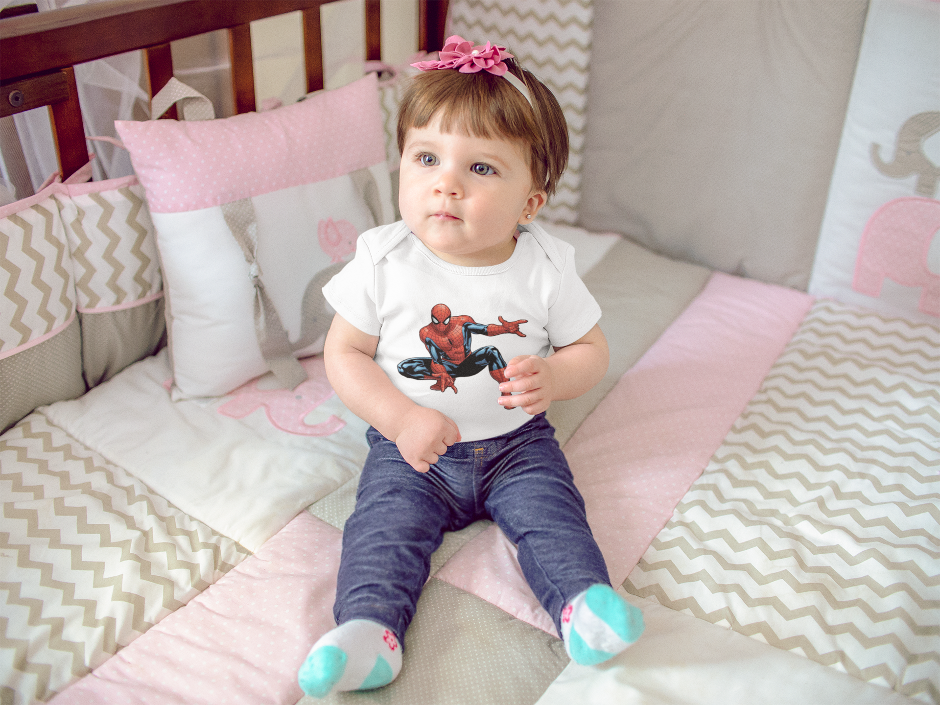 Superhero Cartoon Rompers for Baby Girl- FunkyTeesClub