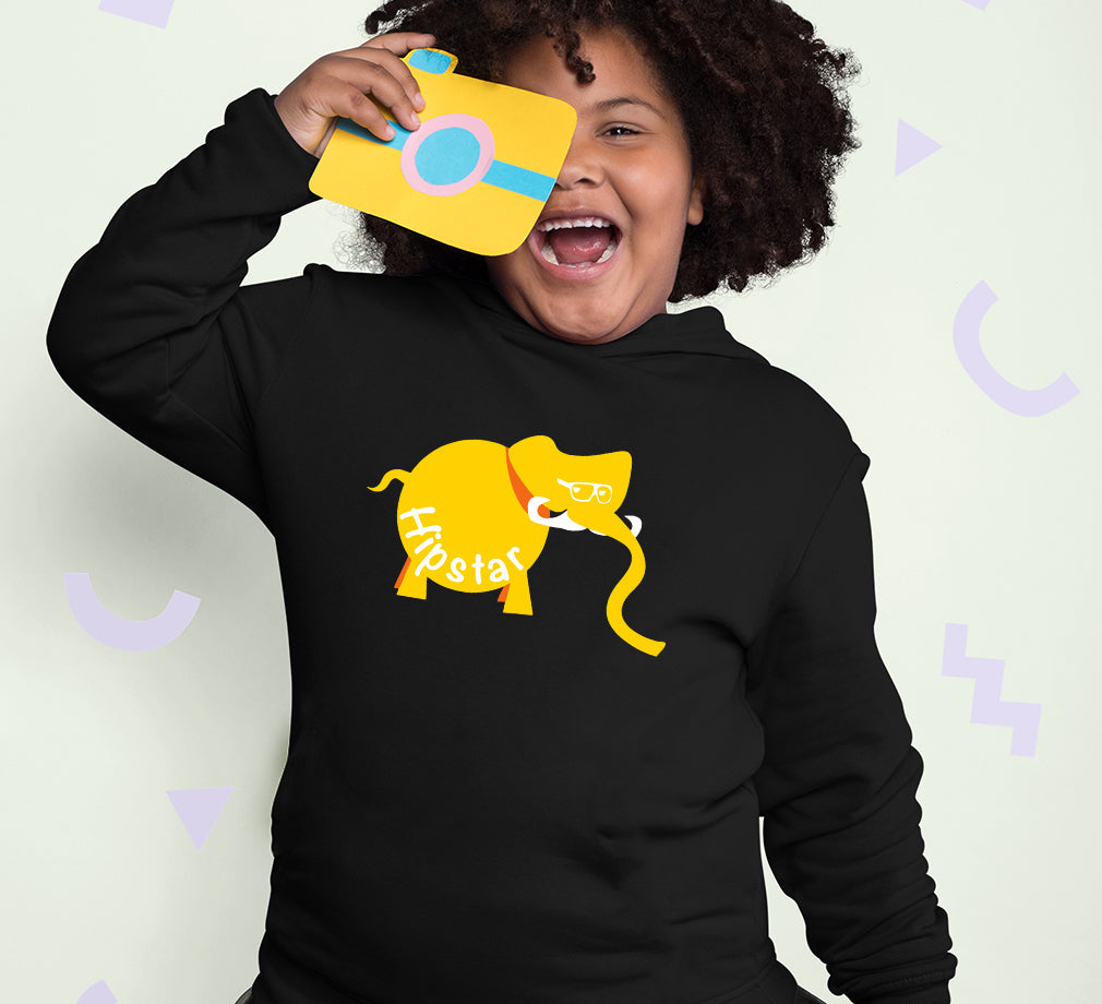Hipster Elephant Girl Hoodies-FunkyTeesClub