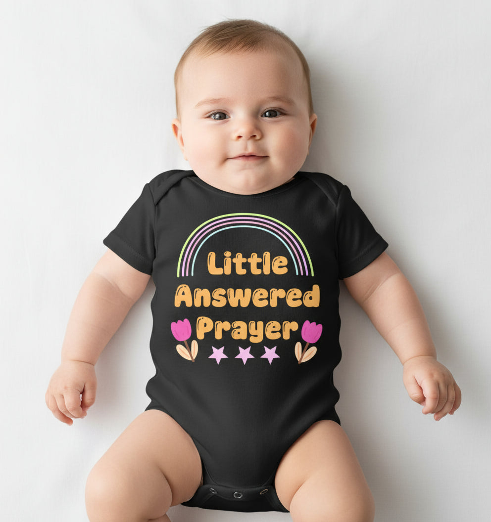 Little Answered Prayer New Born Rompers for Baby Boy- FunkyTeesClub