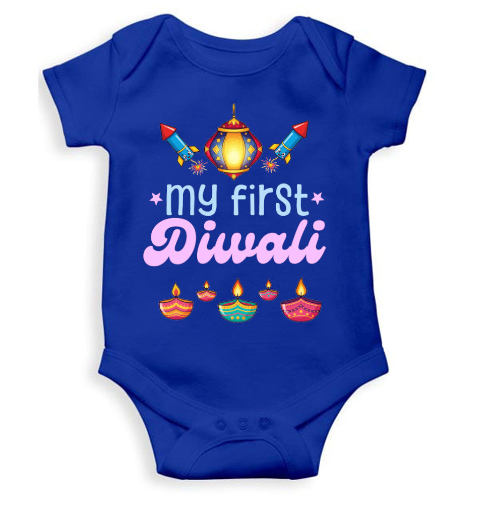 My First Diwali Fun Diwali Rompers for Baby Girl- FunkyTeesClub