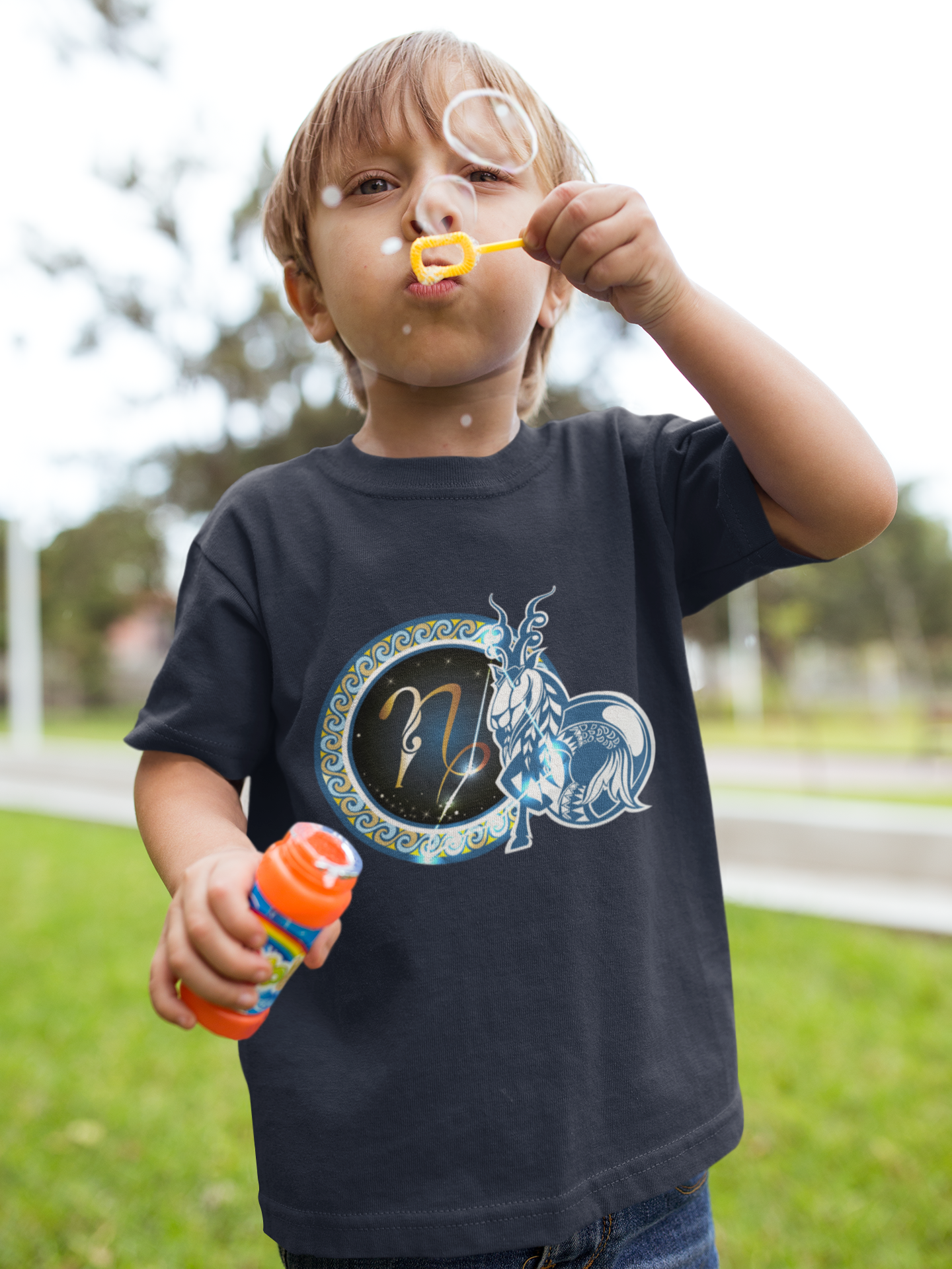Capricon Zodiac Sign Half Sleeves T-Shirt for Boy-FunkyTeesClub