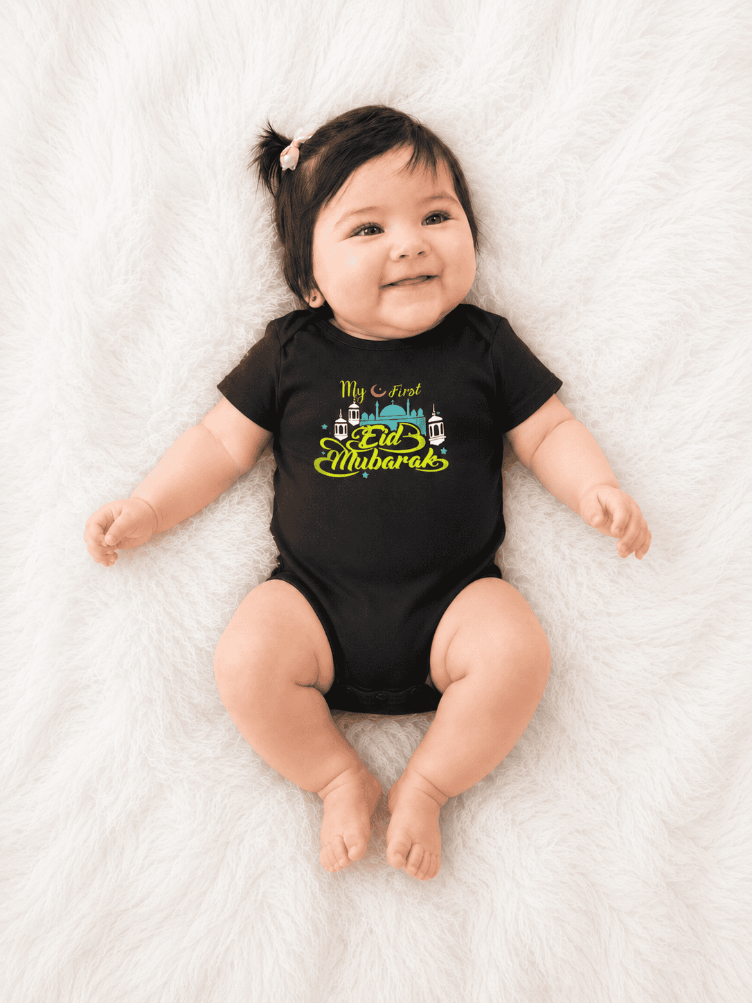 Customize Name First Eid Rompers for Baby Girl- FunkyTeesClub