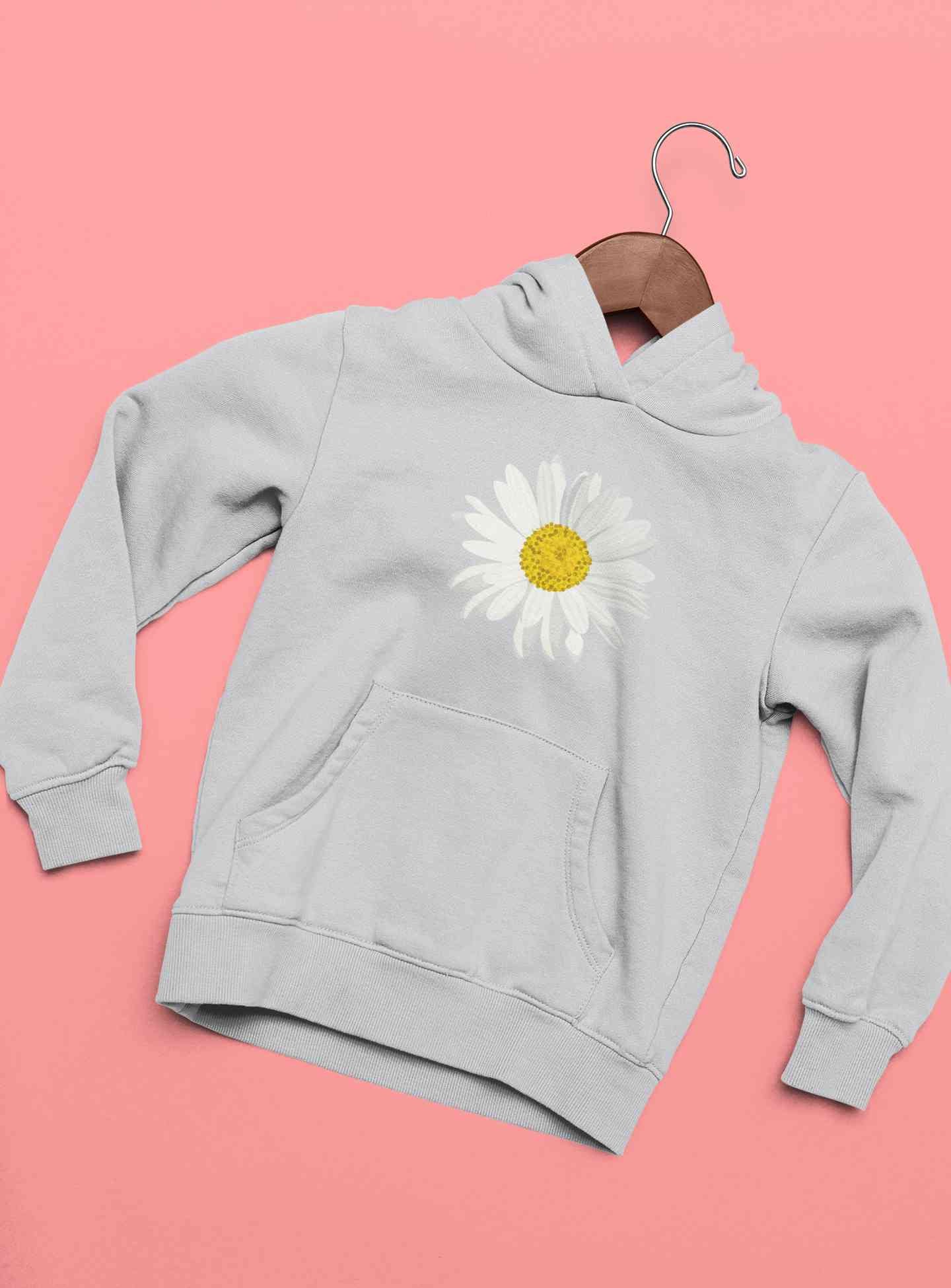 Cute Daisy Minimal Nature Cute Flower Graphic Hoodies for Women-FunkyTeesClub