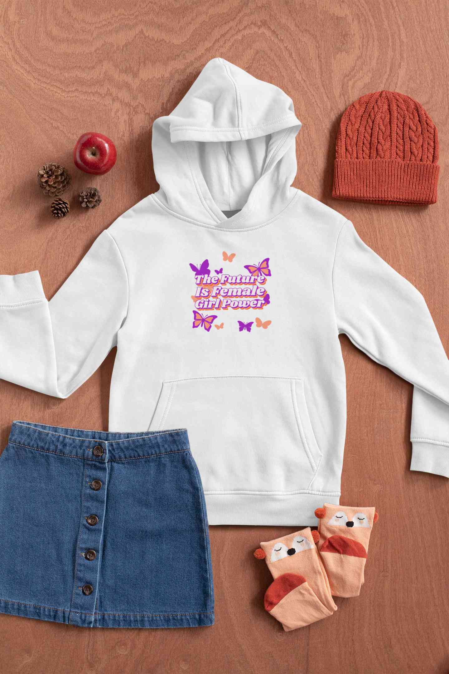Feminist Quote With Butterfly Graphics Hoodies for Women-FunkyTeesClub
