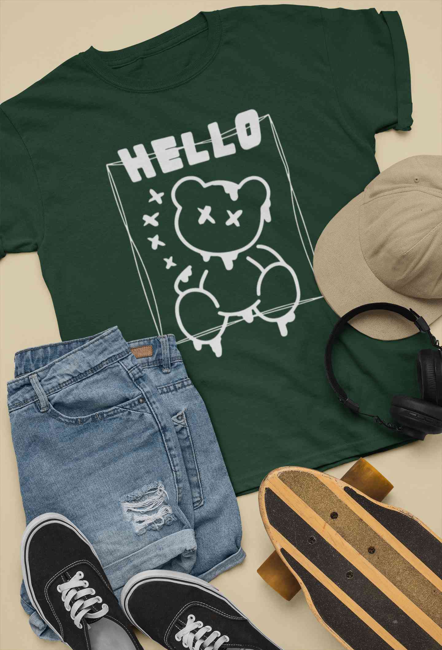 Hello Graphic Mens Half Sleeves T-shirt- FunkyTeesClub