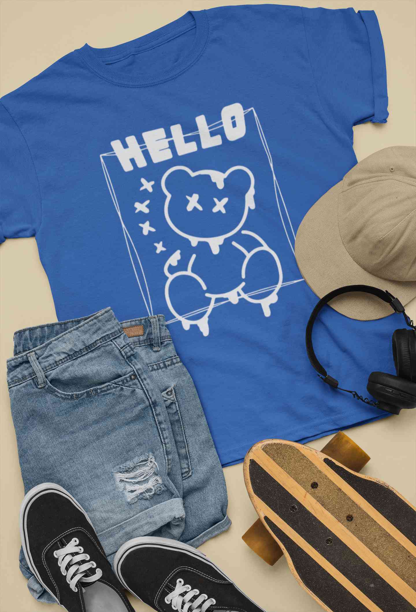 Hello Graphic Mens Half Sleeves T-shirt- FunkyTeesClub