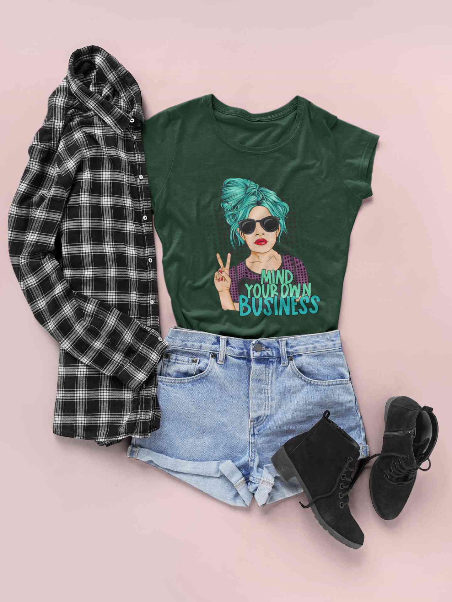 Pop Art Mind Your Own Business Women Half Sleeves T-shirt- FunkyTeesClub