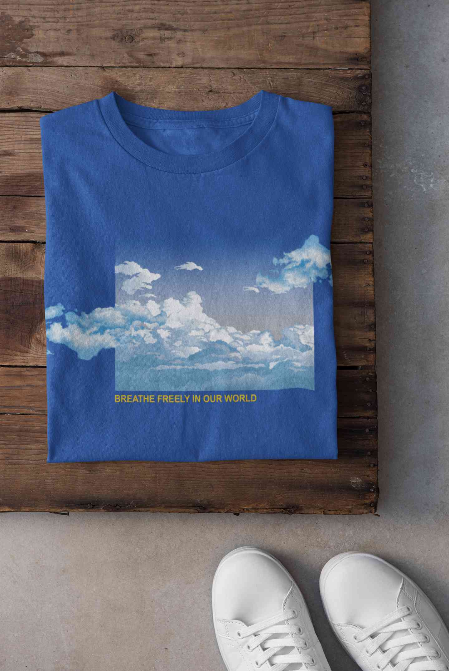 Cloud And Slogan Print Women Half Sleeves T-shirt- FunkyTeesClub