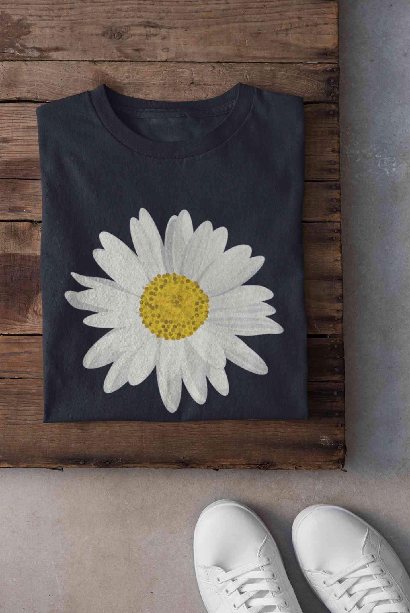 Cute Daisy Minimal Nature Cute Flower Graphic Women Half Sleeves T-shirt- FunkyTeesClub