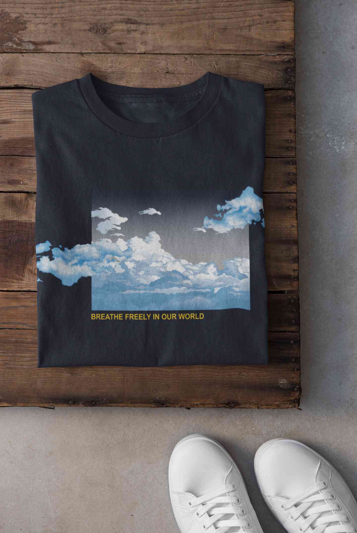 Cloud And Slogan Print Women Half Sleeves T-shirt- FunkyTeesClub