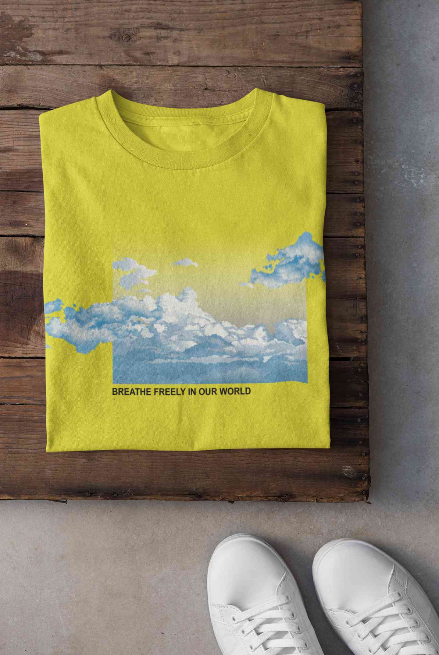 Cloud And Slogan Print Women Half Sleeves T-shirt- FunkyTeesClub