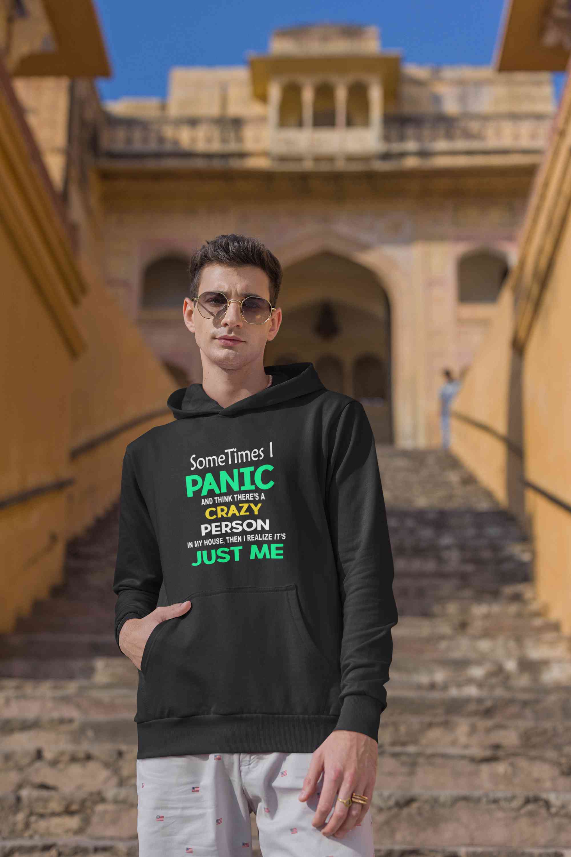 Crazy Person Funny Quotes Men Hoodies-FunkyTeesClub