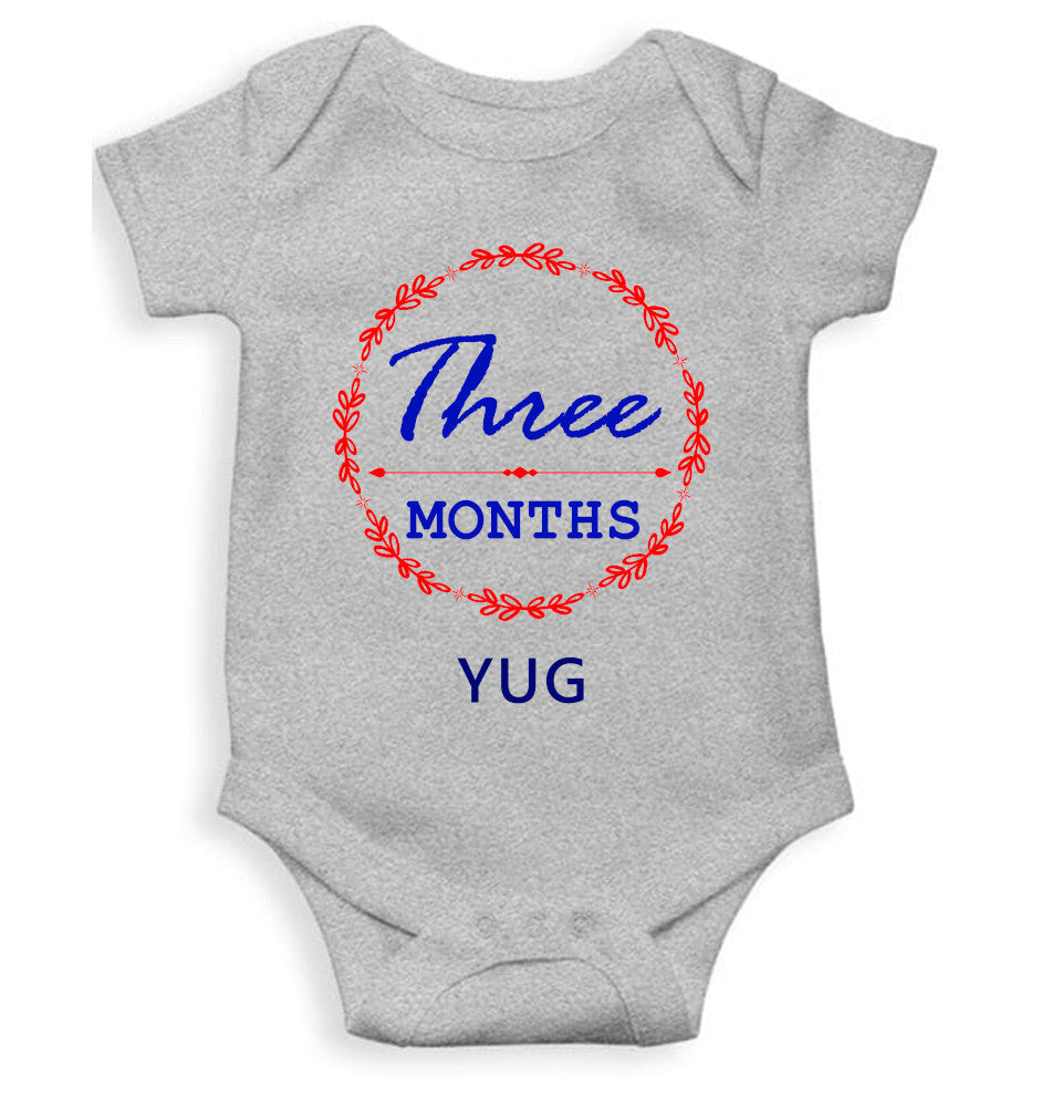 Custom Name Three Month Rompers for Baby Boy- FunkyTeesClub