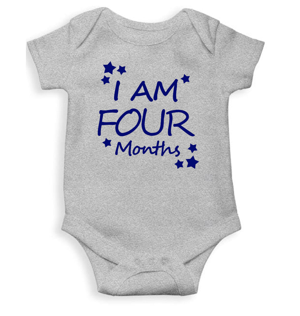 I Am Four Months Rompers for Baby Boy- FunkyTeesClub