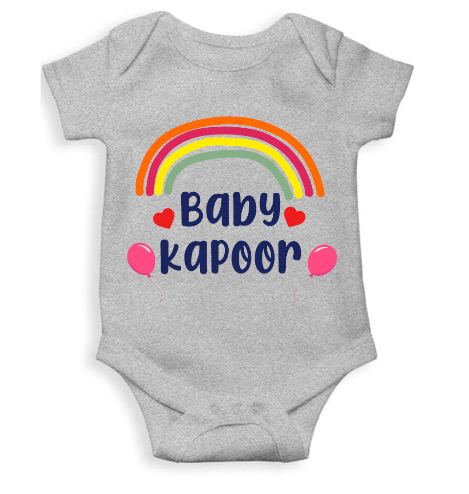 Custom Name Baby Surname Rainbow Design New Born Rompers for Baby Girl- FunkyTeesClub