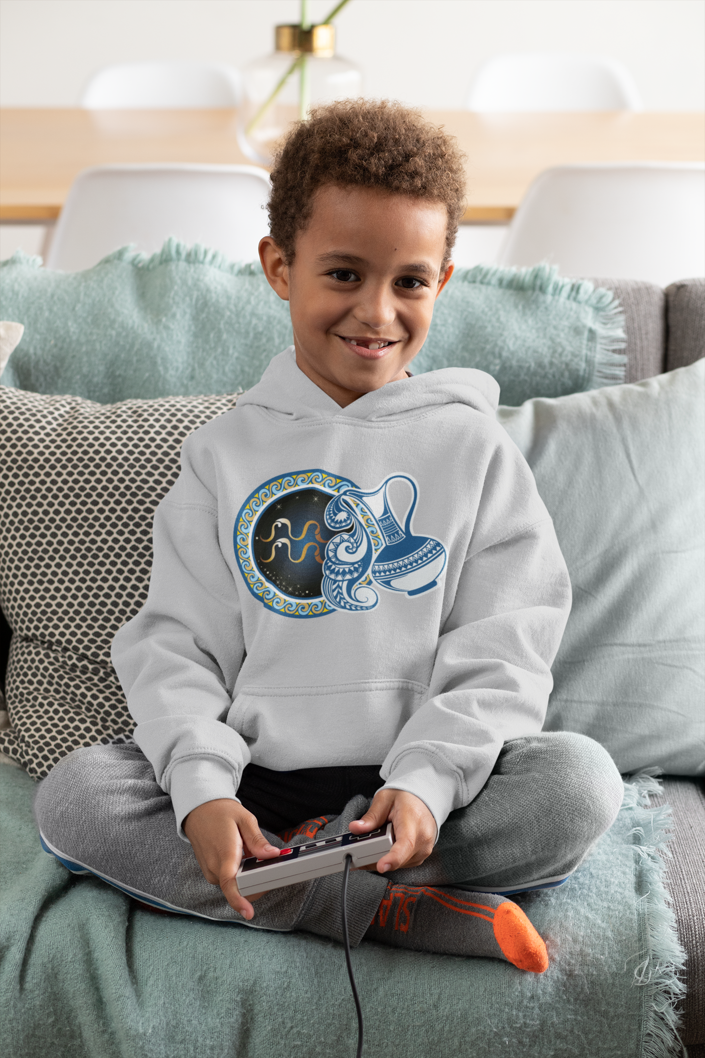 Aquarius Zodiac Sign Boy Hoodies-FunkyTeesClub