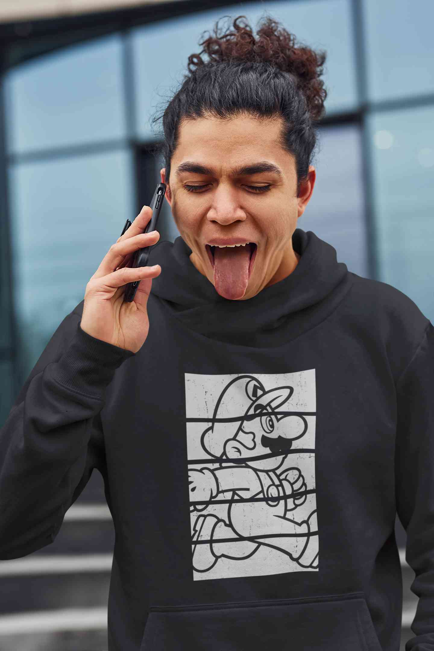 Super Mario Side Run Panels Men Hoodies-FunkyTeesClub