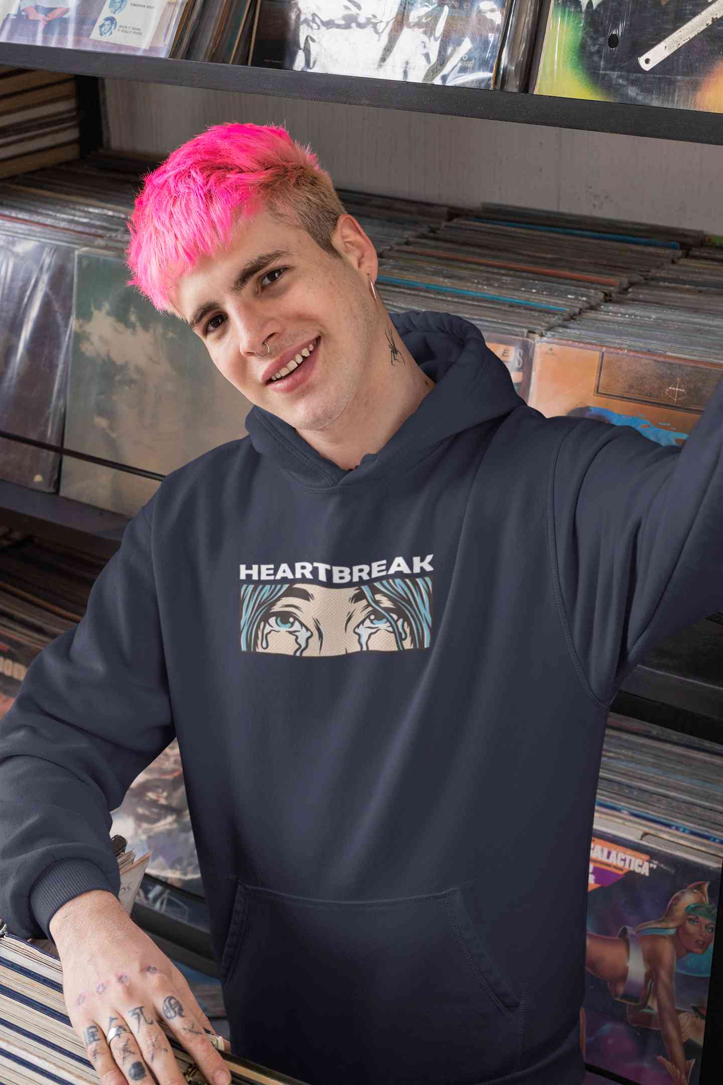 Eyes Shedding Tears Sad Broken Hearted Men Hoodies-FunkyTeesClub