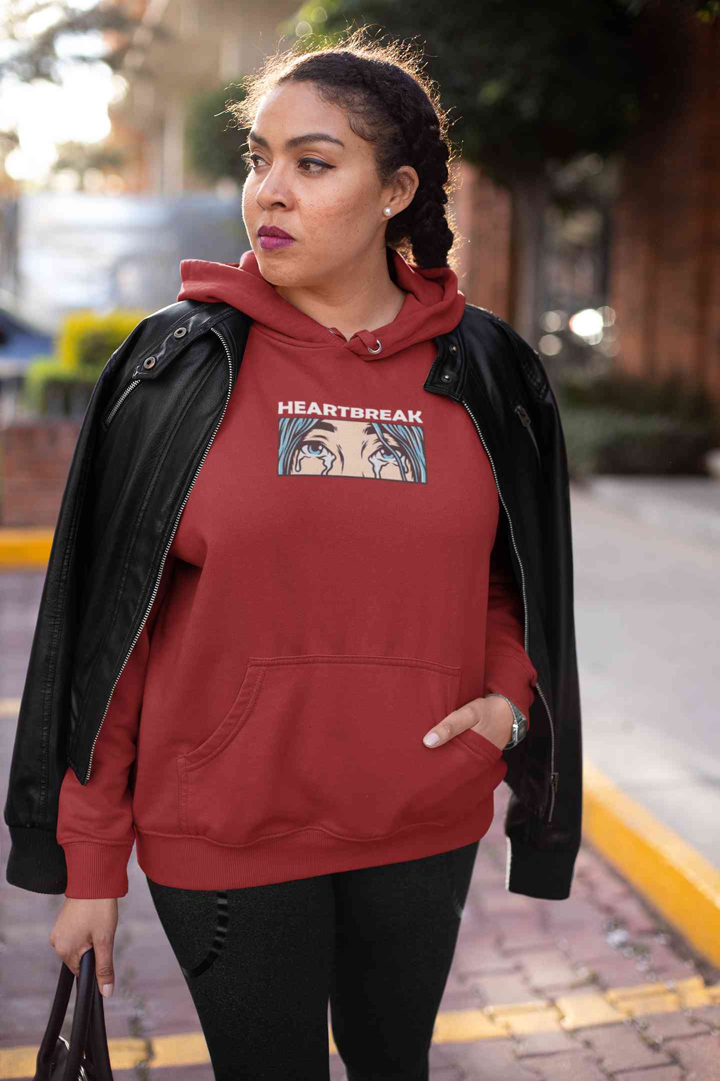 Eyes Shedding Tears Sad Broken Hearted Hoodies for Women-FunkyTeesClub