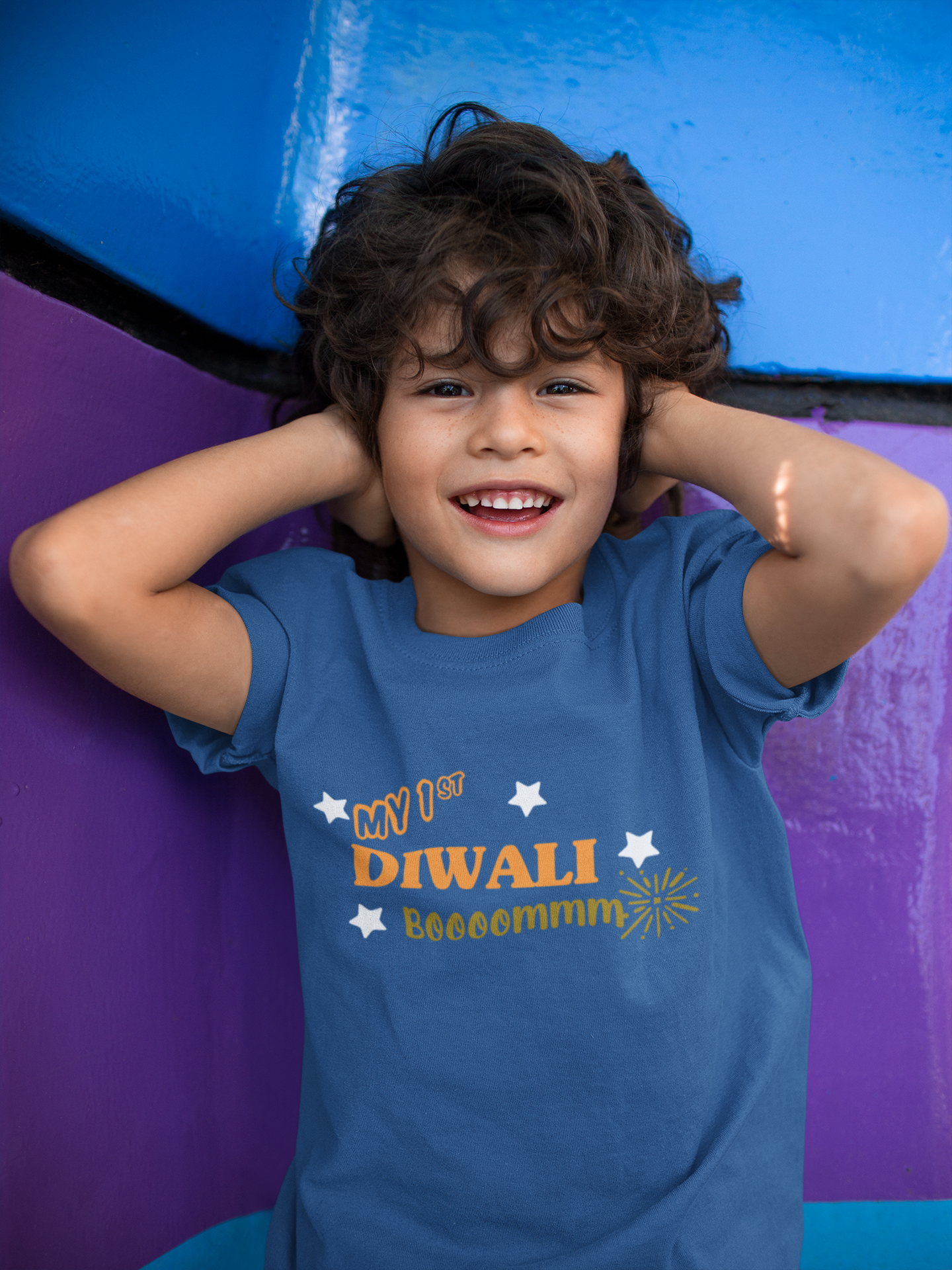 My First Diwali Boommm Half Sleeves T-Shirt for Boy-FunkyTeesClub