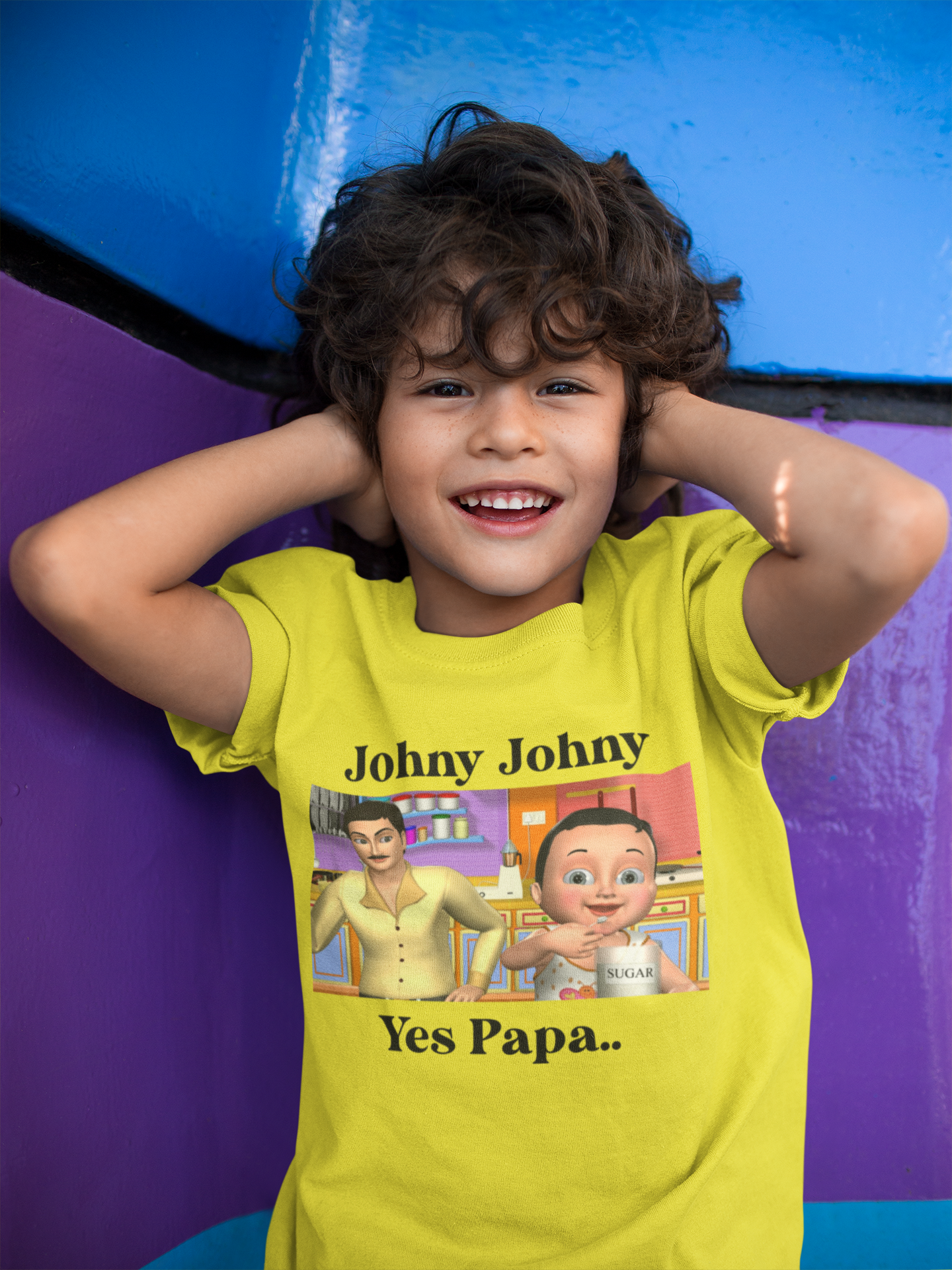 Johny Johny Yes Papa Poem Half Sleeves T-Shirt for Boy-FunkyTeesClub