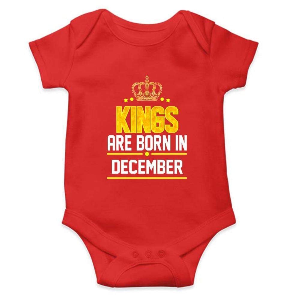 Kings are born in December Rompers for Baby Boy- FunkyTradition FunkyTradition
