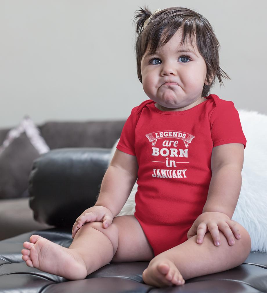 Legends are Born in January Rompers for Baby Girl- FunkyTradition FunkyTradition
