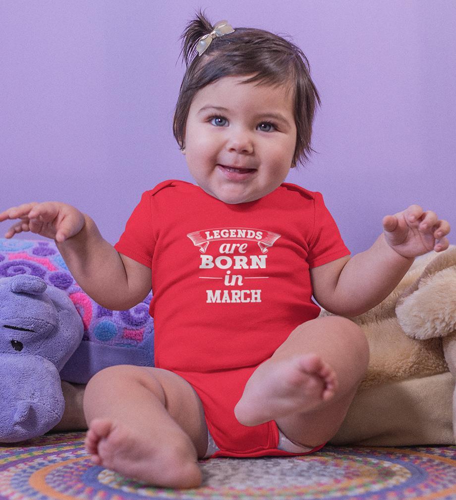Legends are Born in March Rompers for Baby Girl- FunkyTradition FunkyTradition