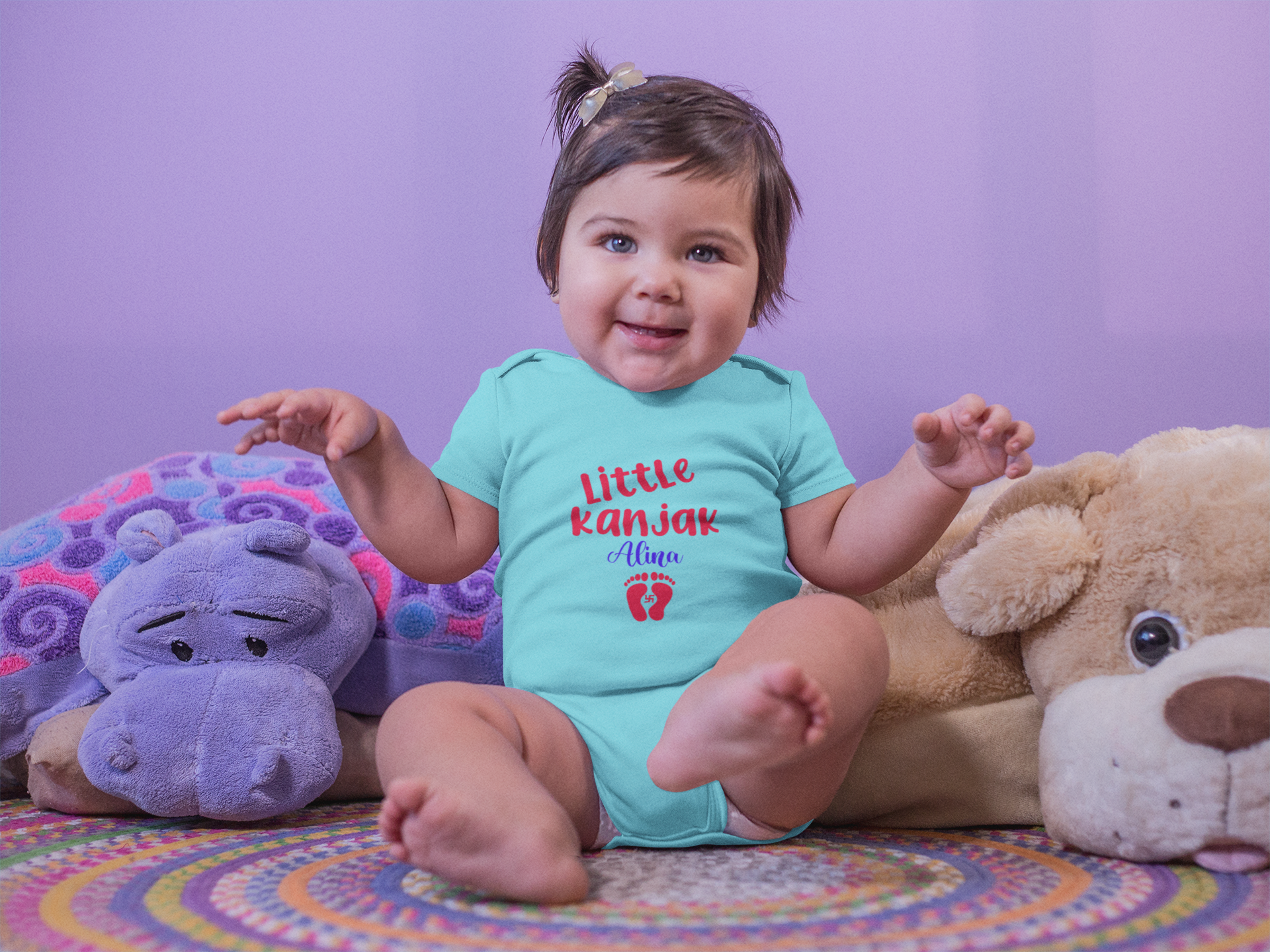 Customize Name Little Kanjak Rompers for Baby Girl- FunkyTeesClub