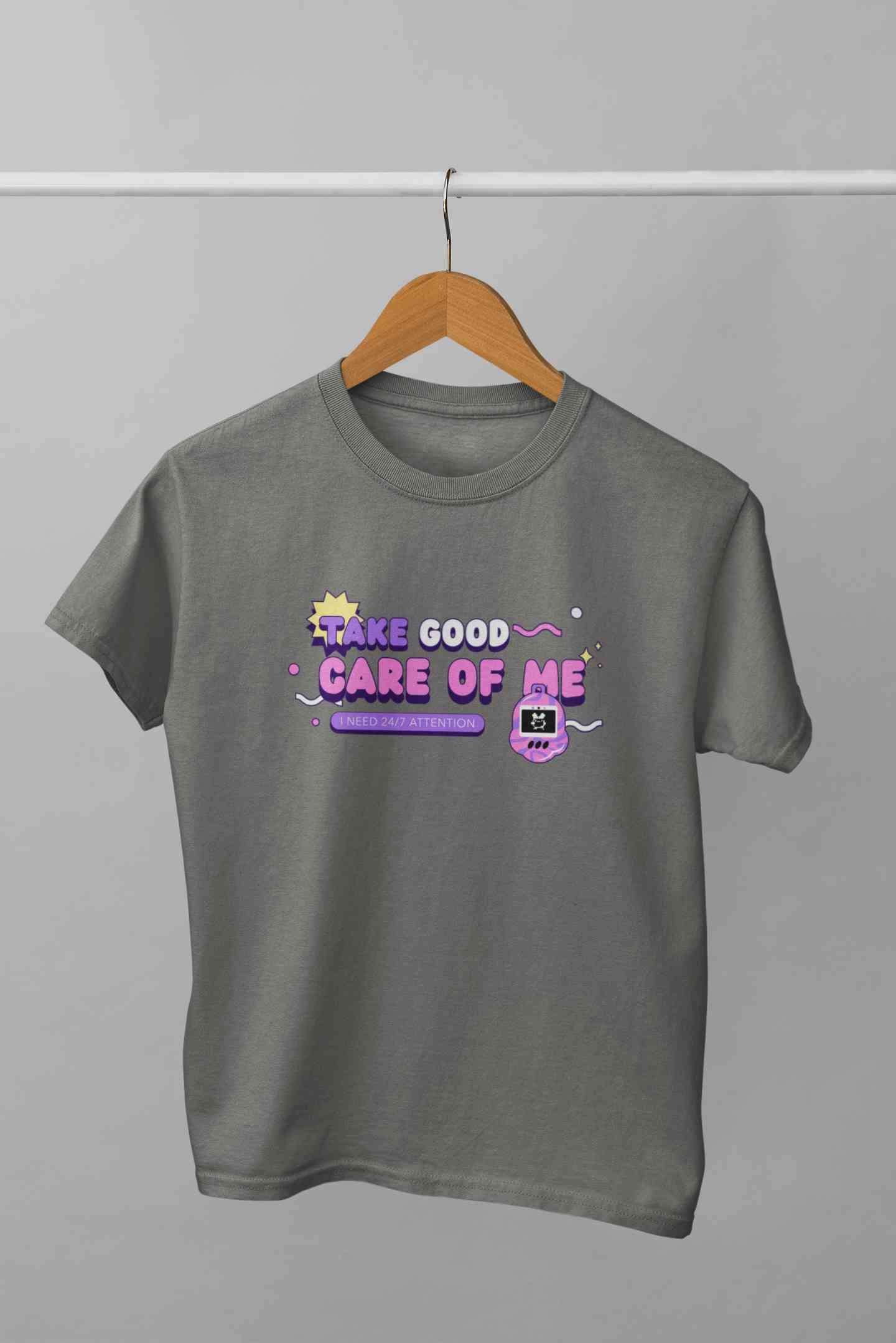 Take Care Of Me Retro Typography Mens Half Sleeves T-shirt- FunkyTeesClub
