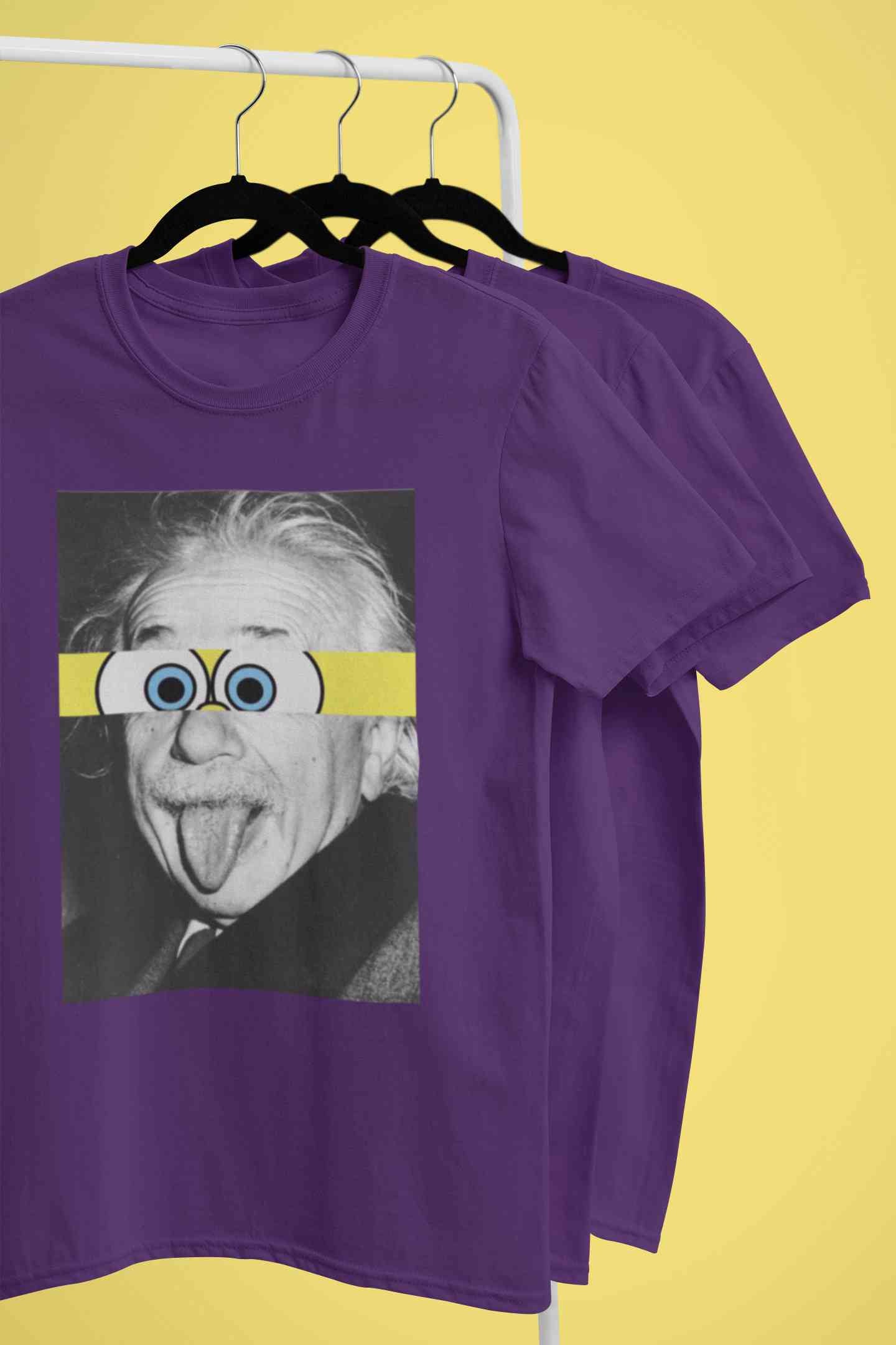 Funny Einstein Mens Half Sleeves T-shirt- FunkyTeesClub