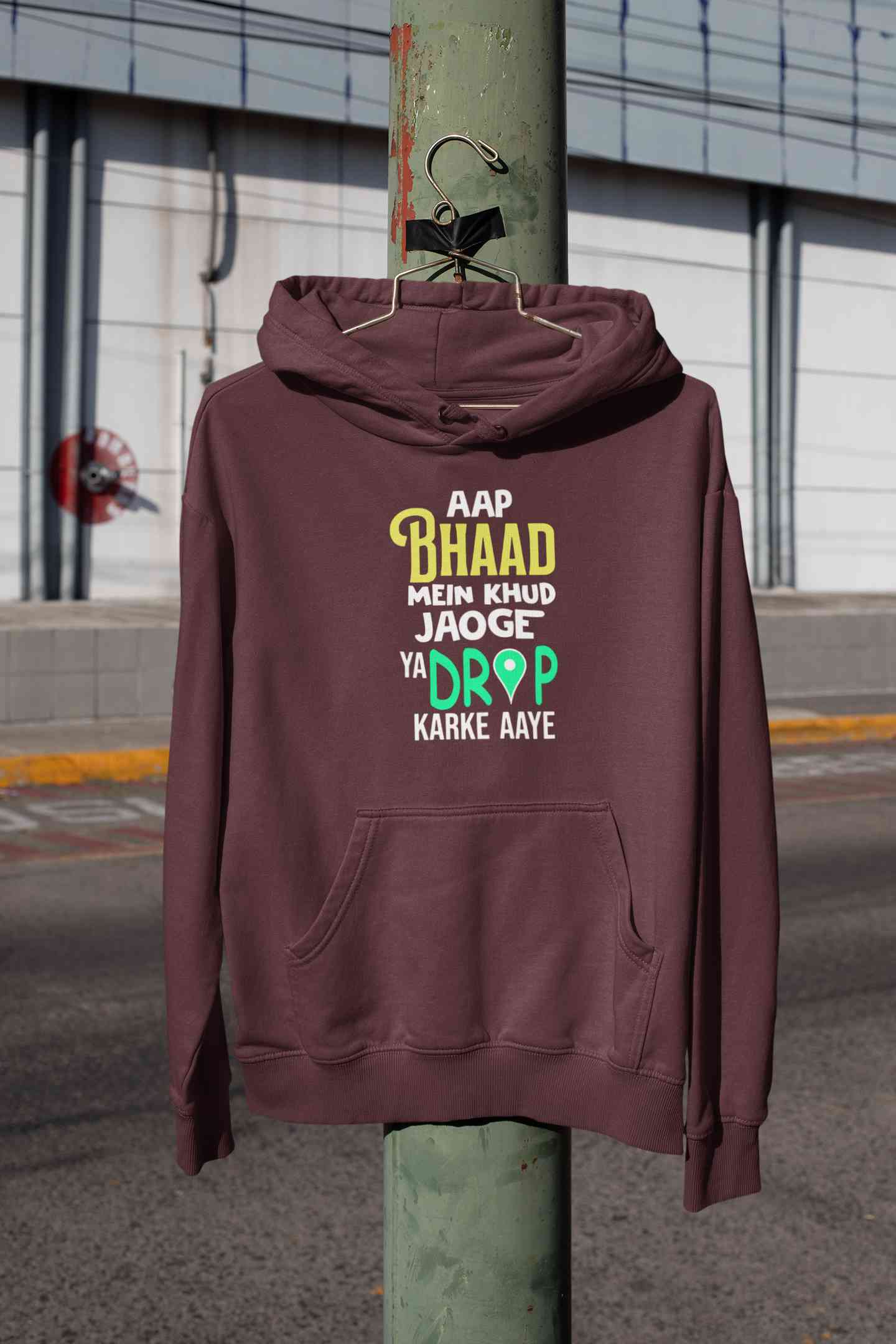 Aap Bhaad Mein Khud Jaoge Ya Drop Karke Aaye Funny Dialogue Hoodies for Women-FunkyTeesClub